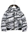 racing car print padded jacket