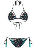 printed triangle bikini set