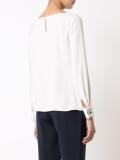 flower cuff boatneck blouse