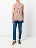 pinned V-neck top