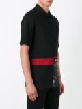 leopard print panel polo shirt