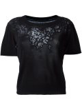 lace detail cropped T-shirt
