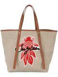 Japanese goldfish applique shoulder bag