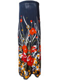 floral print strapless dress