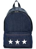denim star print backpack