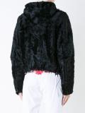 faux fur zip-up jacket