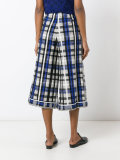 plaid wide-legged cropped trousers