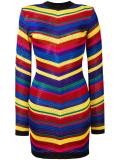 angled shoulder stripe dress