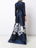 metallic floral print dress