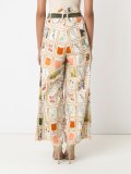 print wide leg trousers