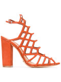 cage style heeled sandals