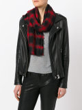 raw edge checked scarf