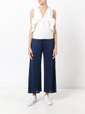 pleated cropped trousers