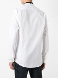 contrast mandarin collar shirt