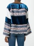 velvet and tweed panelled top