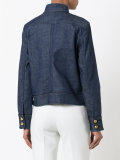 band collar denim jacket