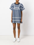 aloha scarf embroidered chambray dress
