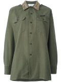 embellished collar military shirt 
