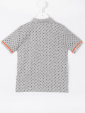 geometric print polo shirt