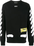 diagonal spray print sweatshirt