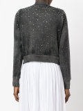 studded allover bomber jacket