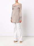twisted off-the-shoulder jumper