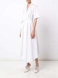 asymmetric hem gathered dress