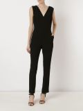 V-neck fitted waist jumpsuit