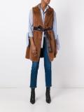 sleeveless belted jacket