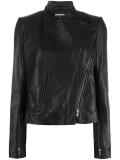 embossed leather jacket
