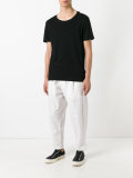 gathered waist loose-fit trousers