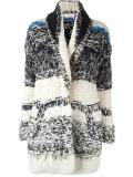 striped chunky knit cardigan