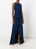 ruffle slit gown