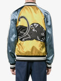 panther appliqué bomber jacket