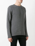 ripple stitch crew neck jumper