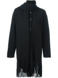 scarf fringed oversized jacket