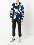 'Una' printed plissé top