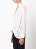 deep V-neck longsleeved blouse