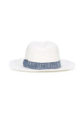hat with decorative trim and bow