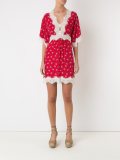 v neck printed dress