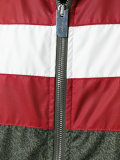 striped panel bomber jacket