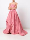 draped strapless gown