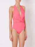 halter neck ruched swimsuit