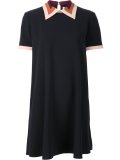 contrast collar short sleeve dress