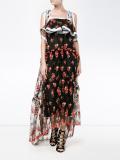 sleeveless floral embroidered dress