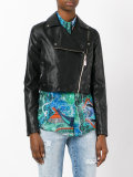 asymmetric zip biker jacket