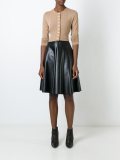 buttoned ribbed knit top