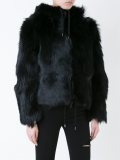 fur reversible hooded jacket