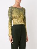 degrade cropped knit blouse