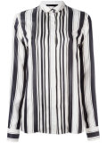 concealed fastening striped shirt